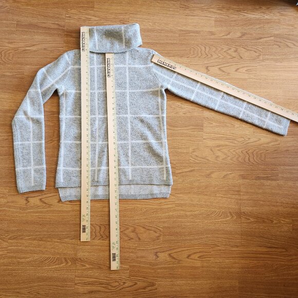 Amalli Talli Light Grey and White Striped Turtleneck Sweater - Picture 2 of 6